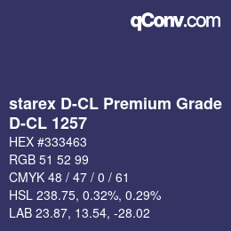 Código de color: starex D-CL Premium Grade - D-CL 1257 | qconv.com