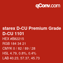 颜色代码: starex D-CU Premium Grade - D-CU 1101 | qconv.com