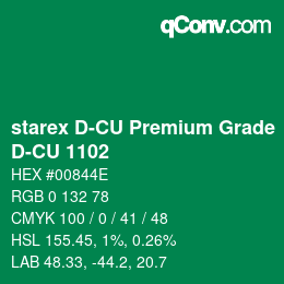 颜色代码: starex D-CU Premium Grade - D-CU 1102 | qconv.com