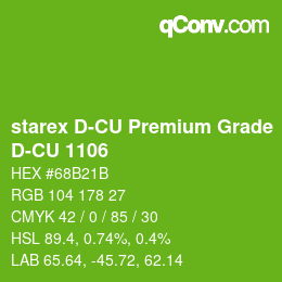 颜色代码: starex D-CU Premium Grade - D-CU 1106 | qconv.com