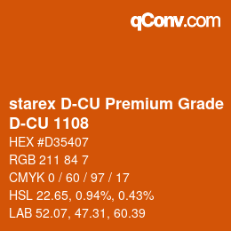 Código de color: starex D-CU Premium Grade - D-CU 1108 | qconv.com