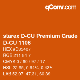 颜色代码: starex D-CU Premium Grade - D-CU 1108 | qconv.com
