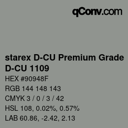 颜色代码: starex D-CU Premium Grade - D-CU 1109 | qconv.com