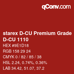 颜色代码: starex D-CU Premium Grade - D-CU 1110 | qconv.com