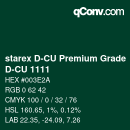 颜色代码: starex D-CU Premium Grade - D-CU 1111 | qconv.com