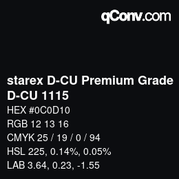 颜色代码: starex D-CU Premium Grade - D-CU 1115 | qconv.com