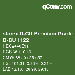 Código de color: starex D-CU Premium Grade - D-CU 1122 | qconv.com