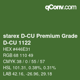 颜色代码: starex D-CU Premium Grade - D-CU 1122 | qconv.com