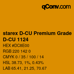 颜色代码: starex D-CU Premium Grade - D-CU 1124 | qconv.com