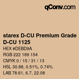 颜色代码: starex D-CU Premium Grade - D-CU 1125 | qconv.com
