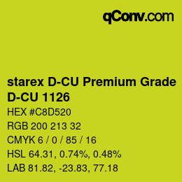 颜色代码: starex D-CU Premium Grade - D-CU 1126 | qconv.com