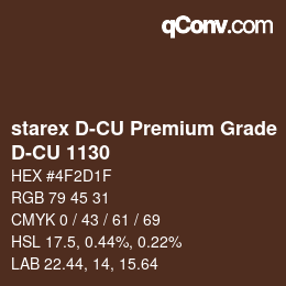 颜色代码: starex D-CU Premium Grade - D-CU 1130 | qconv.com