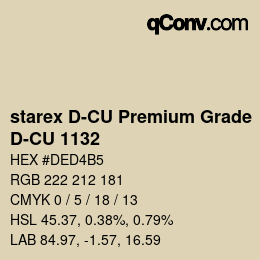 Código de color: starex D-CU Premium Grade - D-CU 1132 | qconv.com