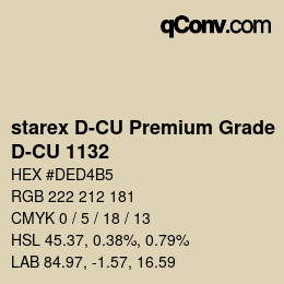 颜色代码: starex D-CU Premium Grade - D-CU 1132 | qconv.com