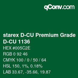 颜色代码: starex D-CU Premium Grade - D-CU 1136 | qconv.com