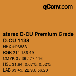 颜色代码: starex D-CU Premium Grade - D-CU 1138 | qconv.com