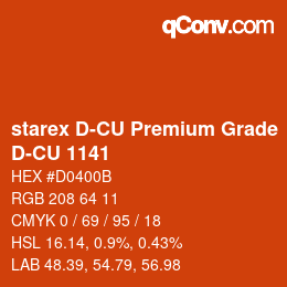 颜色代码: starex D-CU Premium Grade - D-CU 1141 | qconv.com