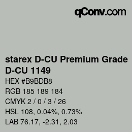颜色代码: starex D-CU Premium Grade - D-CU 1149 | qconv.com