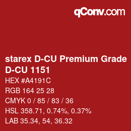 颜色代码: starex D-CU Premium Grade - D-CU 1151 | qconv.com