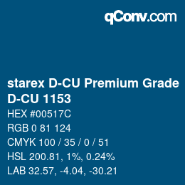 颜色代码: starex D-CU Premium Grade - D-CU 1153 | qconv.com