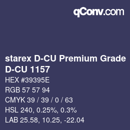 颜色代码: starex D-CU Premium Grade - D-CU 1157 | qconv.com