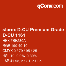 颜色代码: starex D-CU Premium Grade - D-CU 1161 | qconv.com