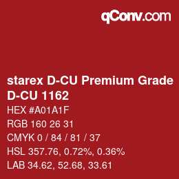 Código de color: starex D-CU Premium Grade - D-CU 1162 | qconv.com