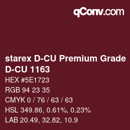 颜色代码: starex D-CU Premium Grade - D-CU 1163 | qconv.com