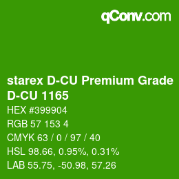 颜色代码: starex D-CU Premium Grade - D-CU 1165 | qconv.com