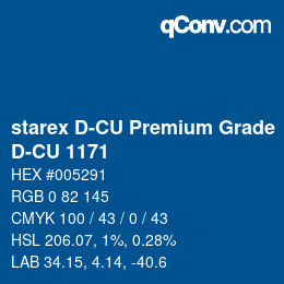 Código de color: starex D-CU Premium Grade - D-CU 1171 | qconv.com