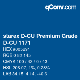 颜色代码: starex D-CU Premium Grade - D-CU 1171 | qconv.com