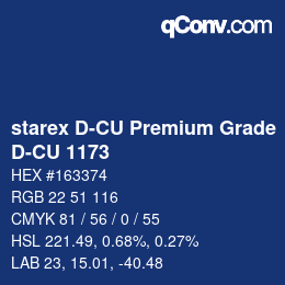 颜色代码: starex D-CU Premium Grade - D-CU 1173 | qconv.com