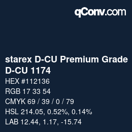颜色代码: starex D-CU Premium Grade - D-CU 1174 | qconv.com