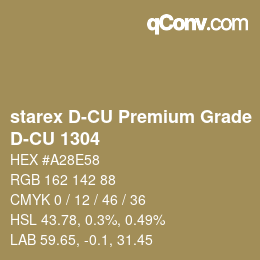 颜色代码: starex D-CU Premium Grade - D-CU 1304 | qconv.com