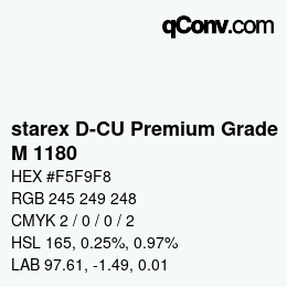 颜色代码: starex D-CU Premium Grade - M 1180 | qconv.com
