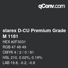 Farbcode: starex D-CU Premium Grade - M 1181 | qconv.com