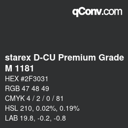 颜色代码: starex D-CU Premium Grade - M 1181 | qconv.com