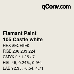 カラーコード: Flamant Paint - 105 Castle white | qconv.com