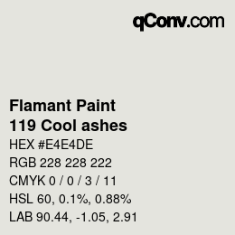 カラーコード: Flamant Paint - 119 Cool ashes | qconv.com