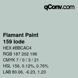 Código de color: Flamant Paint - 159 Iode | qconv.com