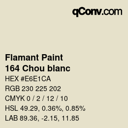 カラーコード: Flamant Paint - 164 Chou blanc | qconv.com