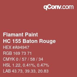 カラーコード: Flamant Paint - HC 155 Baton Rouge | qconv.com