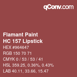 カラーコード: Flamant Paint - HC 157 Lipstick | qconv.com