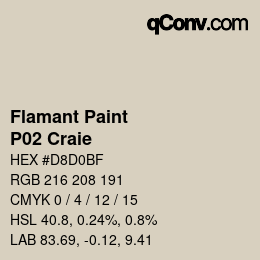 Code couleur: Flamant Paint - P02 Craie | qconv.com