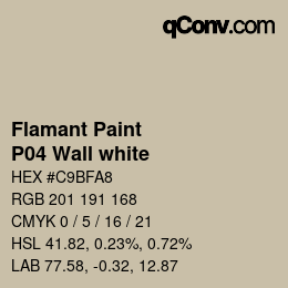 Código de color: Flamant Paint - P04 Wall white | qconv.com