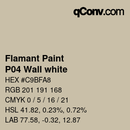 カラーコード: Flamant Paint - P04 Wall white | qconv.com