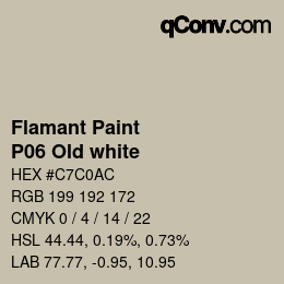 カラーコード: Flamant Paint - P06 Old white | qconv.com