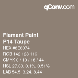 Código de color: Flamant Paint - P14 Taupe | qconv.com