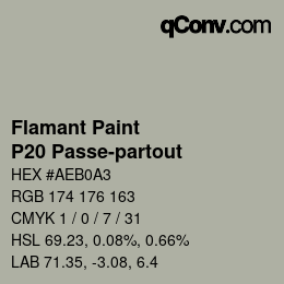 カラーコード: Flamant Paint - P20 Passe-partout | qconv.com