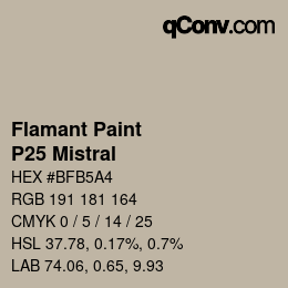 カラーコード: Flamant Paint - P25 Mistral | qconv.com